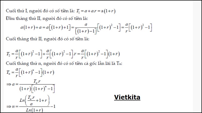 công thức tính lãi kép số 2