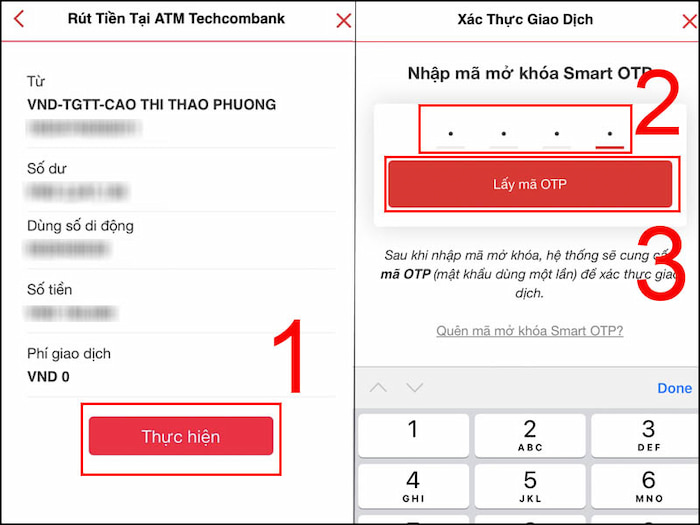 cách rút tiền không cần thẻ techcombank
