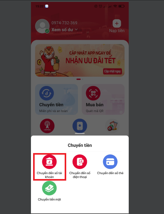 chuyển tiền từ viettel money đến tài khoản ngân hàng