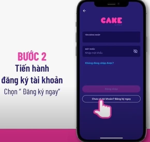 Hướng dẫn cho người dùng tạo tài khoản trên app cake