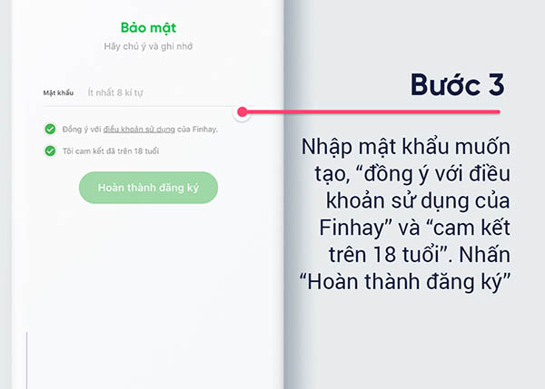 Nhập mật khẩu và nhấn vào mục đồng ý chính sách tại ứng dụng Đầu tư Finhay