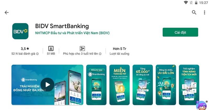 Tiến hành tải ứng dụng BIDV Smart Banking về điện thoại