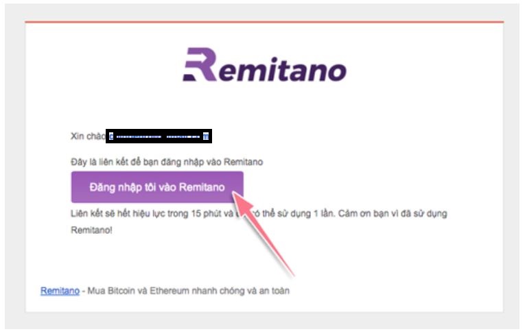 đăng ký remitano xác thực mail